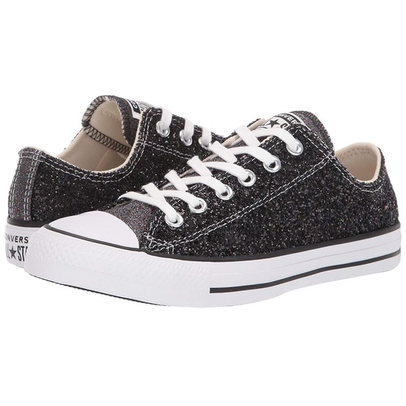 black all star galaxy dust ox trainers